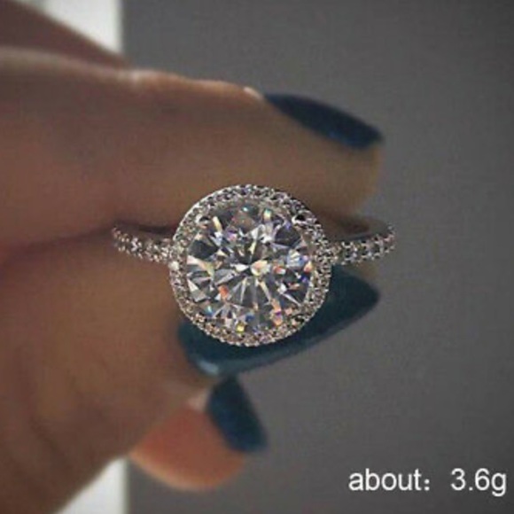 NEW 925 Sterling silver diamond stone ring - Picture 4 of 6